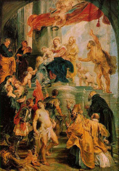 RUBENS, Pieter Pauwel Virgin and Child Enthroned with Saints